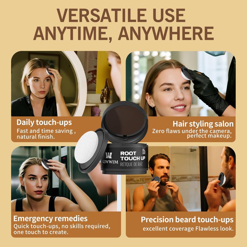 Hairline Powder (Medium Brown) - Instantly Cover Gray Roots, Hair Touch-Up, Hair Color Shadow for Thin Hair