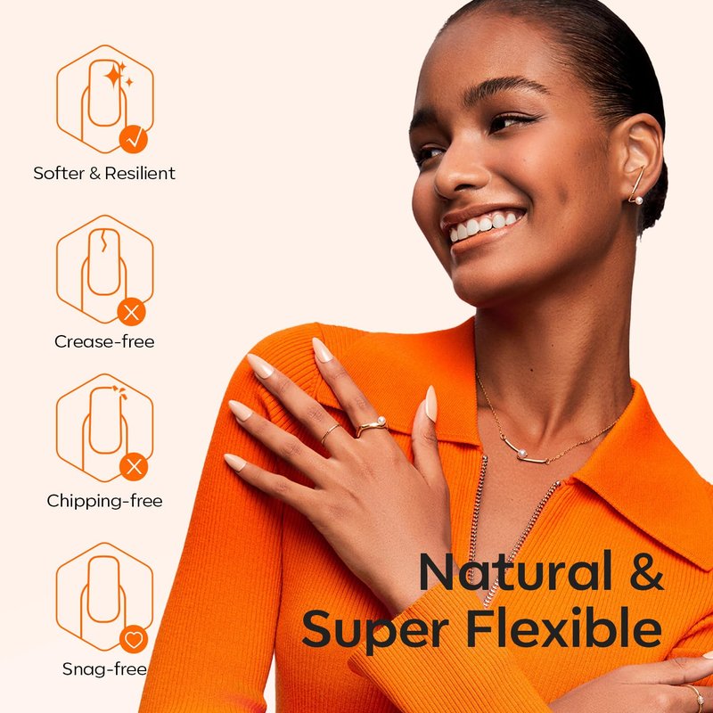 Extra Short Almond Nail Tips - Pre-shaped Gel Soft Fake Nails | 216PCS, 12 Sizes for DIY Manicure