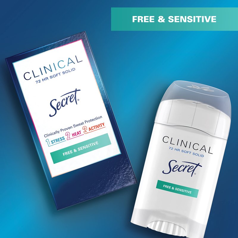 Secret Clinical Strength Smooth Solid Women's Antiperspirant & Deodorant Sensitive Hypoallergenic ,Unscented, 1.6 oz