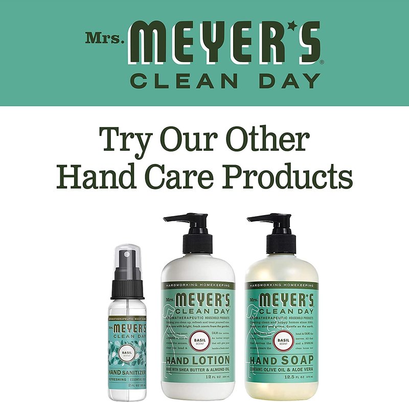Mrs. MEYER'S CLEAN DAY Basil Hand Soap and Refill Variety Pack, 12.5 oz & 33 oz. (Pack of 2)