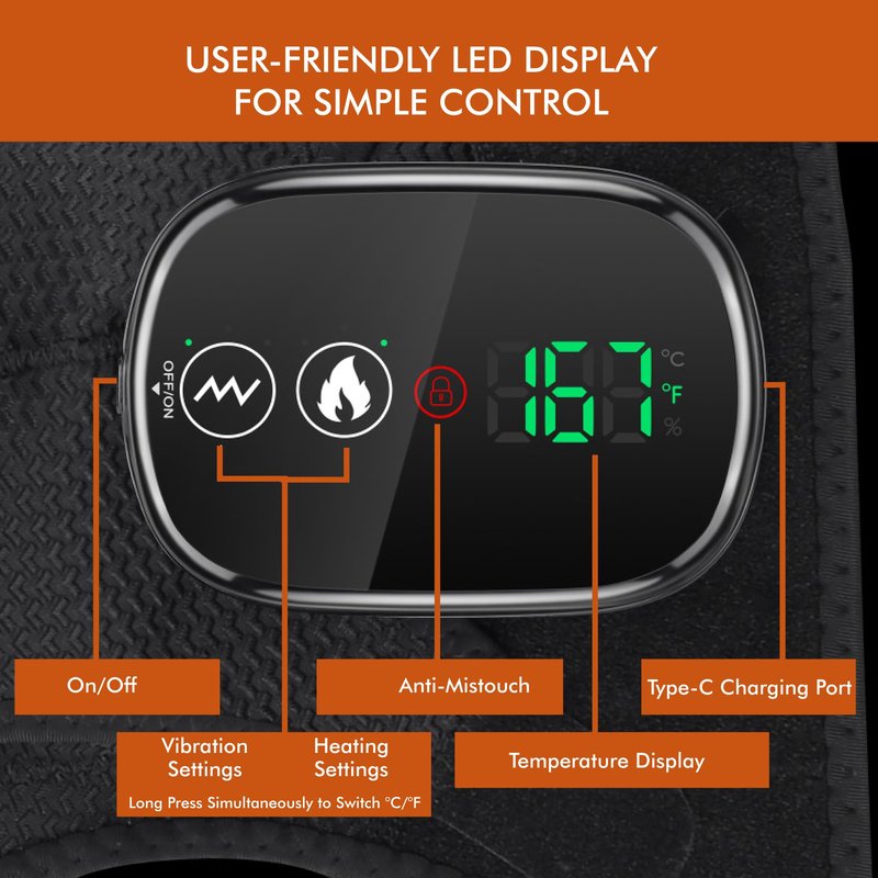 EpixCare Shoulder Heating Pad Massage - 3 in 1 Cordless Electric Vibration Heated Brace Compression Wrap Massager - Warmer Device to Support Deep Tissue Relief Therapy Rotator Cuff Pain Frozen Arm