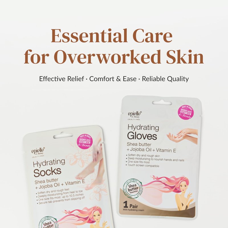 Epielle Hydrating Foot Mask 6 Pairs, Relieve and Soften with Shea Butter & Jojoba Oil, Deep Moisturizing Socks for Dry, Cracked Feet, Self Care Gifts for Women, Spa Kit, Mothers Day Gifts