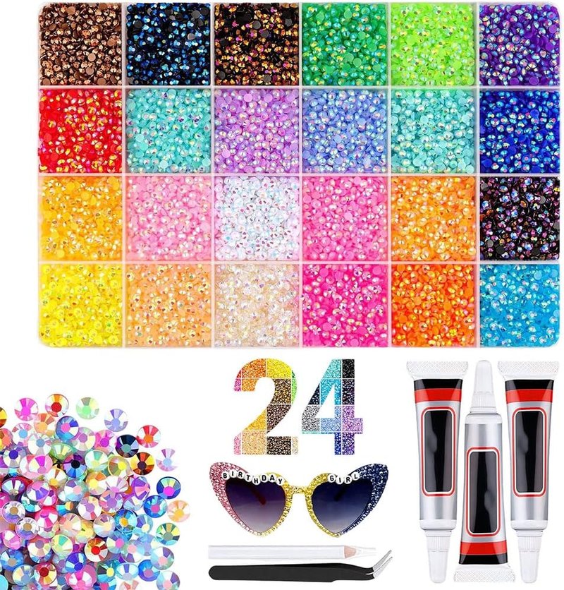 Bedazzler Kit - 2026 Multicolor 3mm Flatback Rhinestones for Nail Art & Crafting (24000 Pieces)