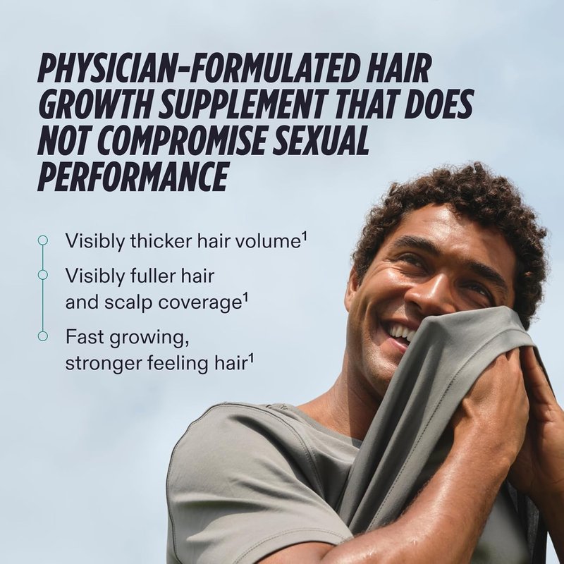 Nutrafol Men's Hair Growth Supplements - Clinically Tested for Thicker Hair | 2-Month Supply, Pack of 2