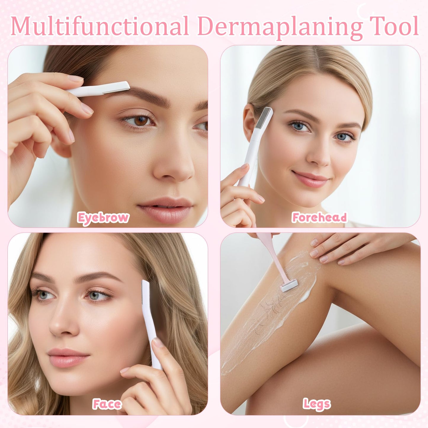 6pcs Dermaplane Razor for Women Face, Eyebrow Razors, Small Face Razor for Peach Fuzz, Multipurpose Exfoliating Tools for Women and Men