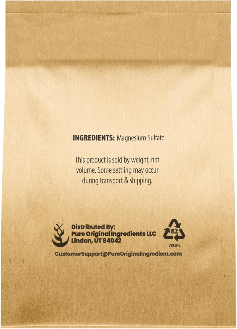 Epsom Salt - Pure Magnesium Sulfate Soaking Solution | Food Grade, 1 Pound