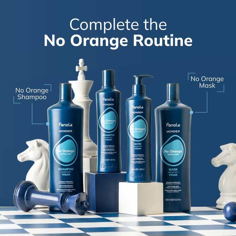 Fanola Wonder Blue Shampoo - Toning Shampoo for Brunettes | Neutralizes Orange & Brassy Tones - Vegan & Sulfate-Free (33.8 fl oz)