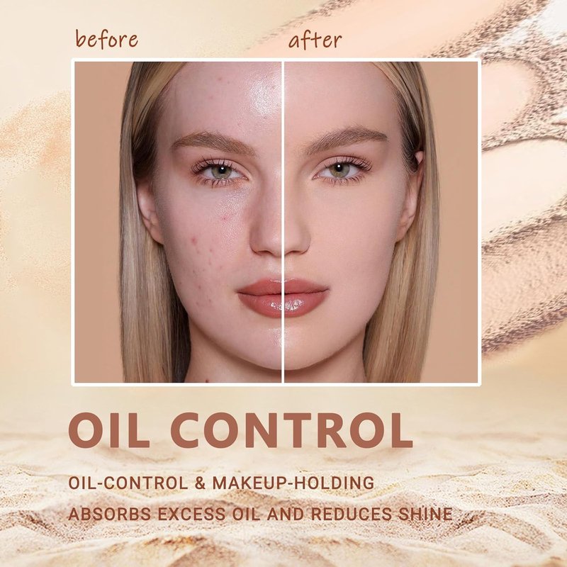 Oil Control Face Pressed Powder - Matte Smooth Finishing Makeup | Waterproof, Lightweight, 0.35 Oz - Classic Ivory
