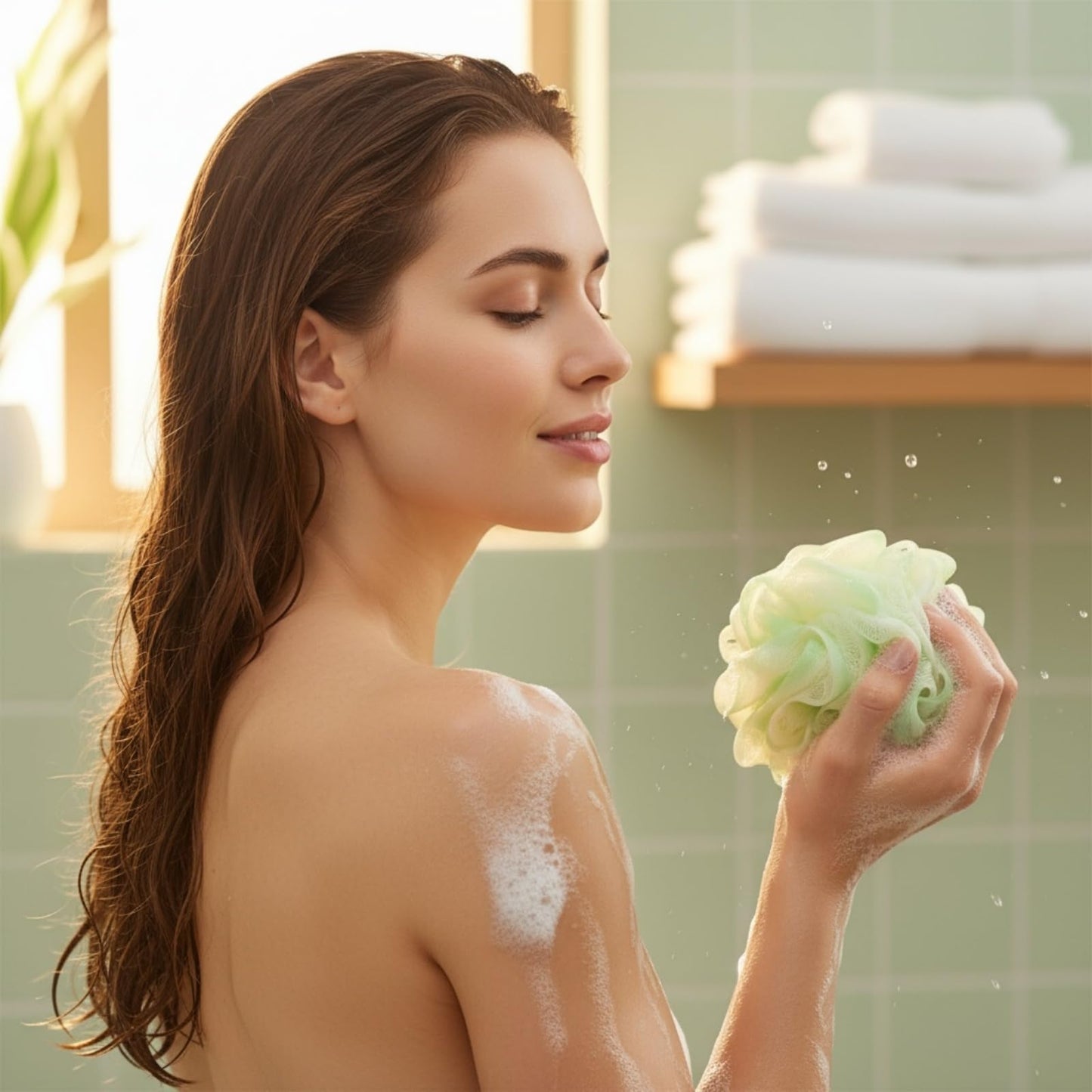 10 Pieces Bath Sponge Shower Loofahs Bulk Bath Luffas Exfoliating Body Scrubber Pack Colorful Mesh Balls Travel Cleaning Wash Puff Bathing Accessories for Kids Women Men Body Wash