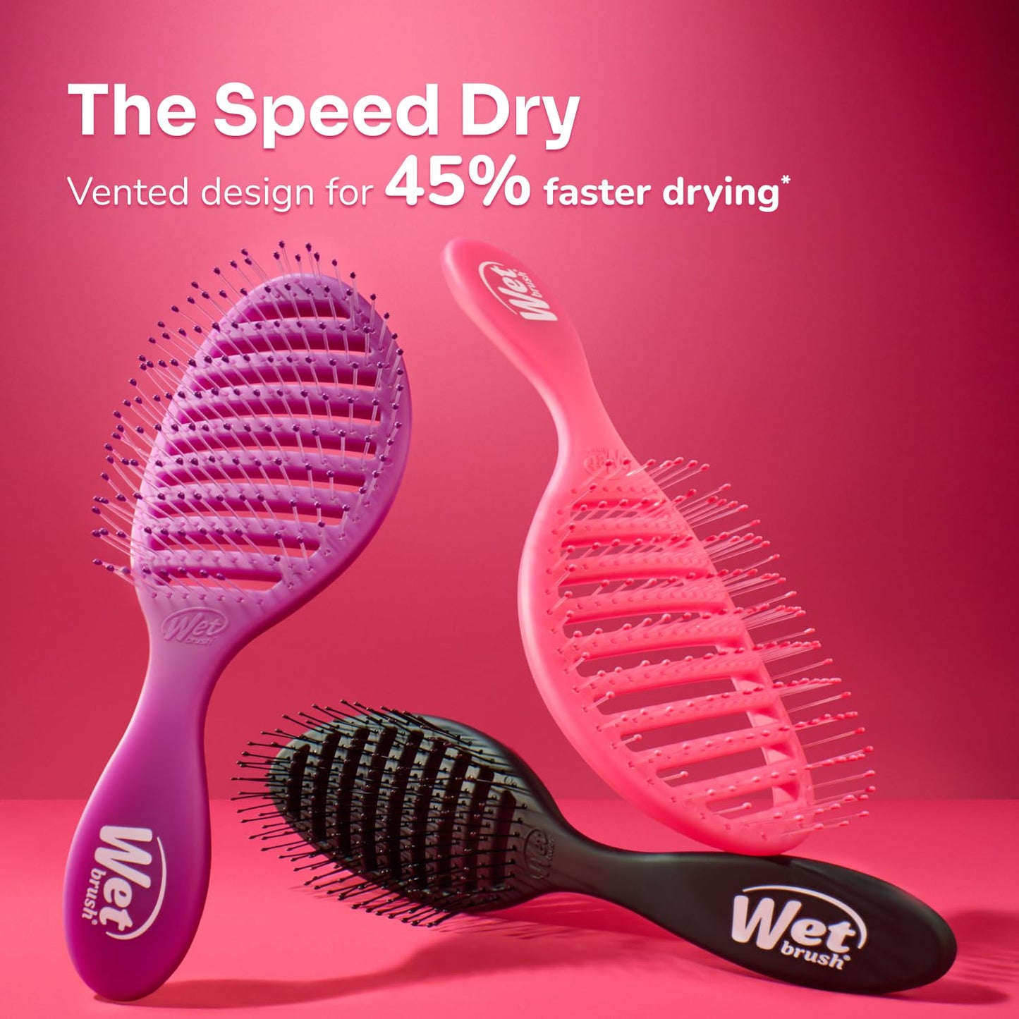 Wet Brush Speed Dry Hair Brush, Amazon Exclusive Aqua, Vented Design & Soft HeatFlex Bristles, Blow Dry Safe, Ergonomic Handle Manages Tangles & Uncontrollable Strands, Pain-Free Hair Accessories