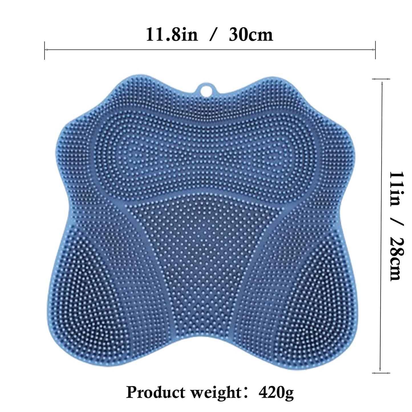 Easkite Shower Foot Scrubber, Shower Foot and Back Scrubber with Suction Cups, Shower Silicone Foot Washer for Exfoliating Massage（Blue）