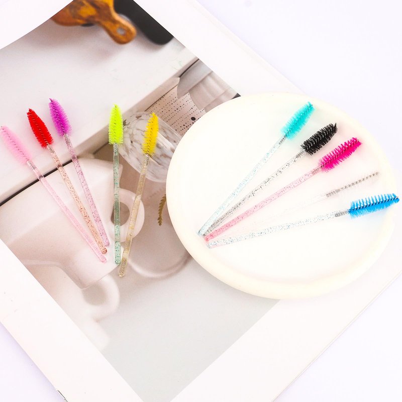 Aprince 500PCS Disposable Lash Spoolies Eyelash Brushes Mascara Wands Brow Spoolie for Makeup Applicators Eyelash Extensions Brow Brush