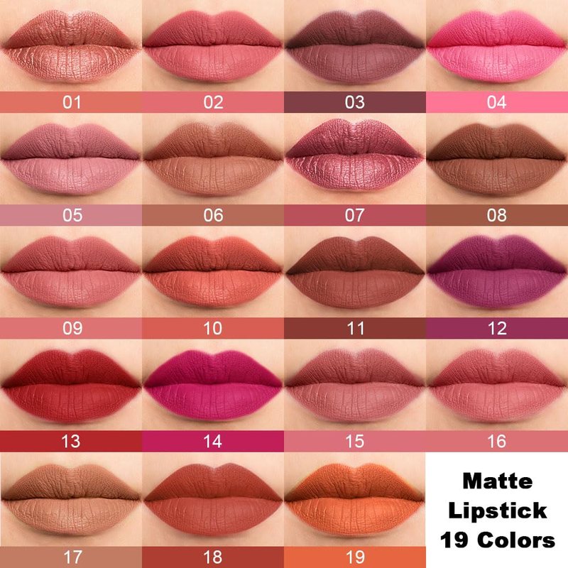 BINGBRUSH Smooth Longwear Lipstick Pack Set, Matte Color Stick Ultimate Lip Crayon for Makeup Collection - Waterproof Velvet Lipgloss Lip Stain (08#)