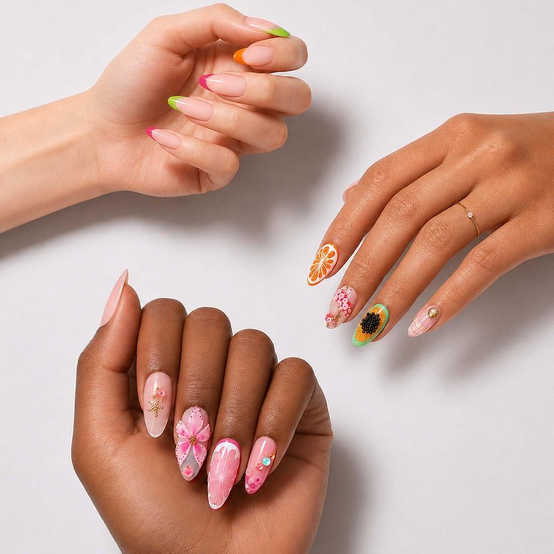 AzureBeauty 6 Colors 15ml HEMA Free Neon Purera Gel Nail Polish Set, Same Color Bottles Soak Off UV LED Gel Polish Kit DIY at Home Manicure Salon Gifts, Summer Green Yellow Orange Hot Pink Blue Purple