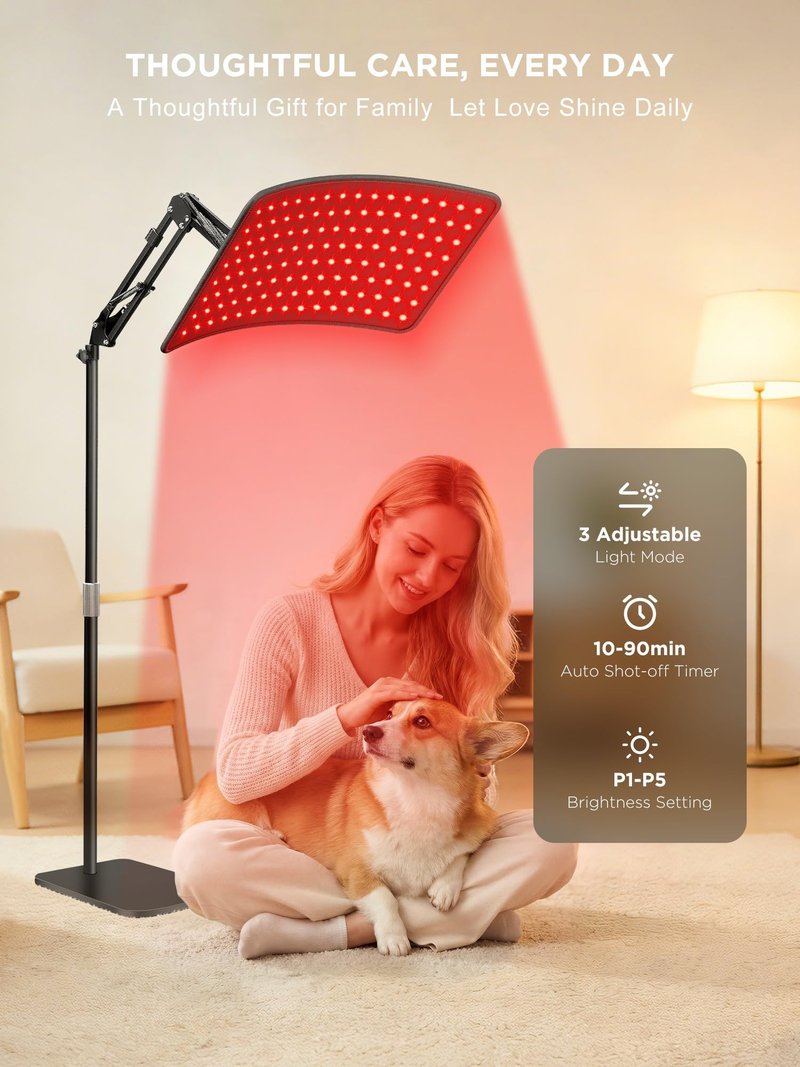 INTEO Red Light Therapy for Body and Face, 2-in-1 Red Light Therapy with Detachable Design, Infrared Light Therapy Lamp 660nm 850nm for Body at Home with Protective Glasses, Elastic Strap