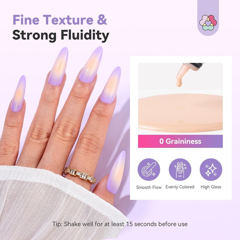 SAVILAND Airbrush Gel Nail Polish - Light Nude, Hema & Acetone Free, Non-Toxic 20 ml for Ombre Nails