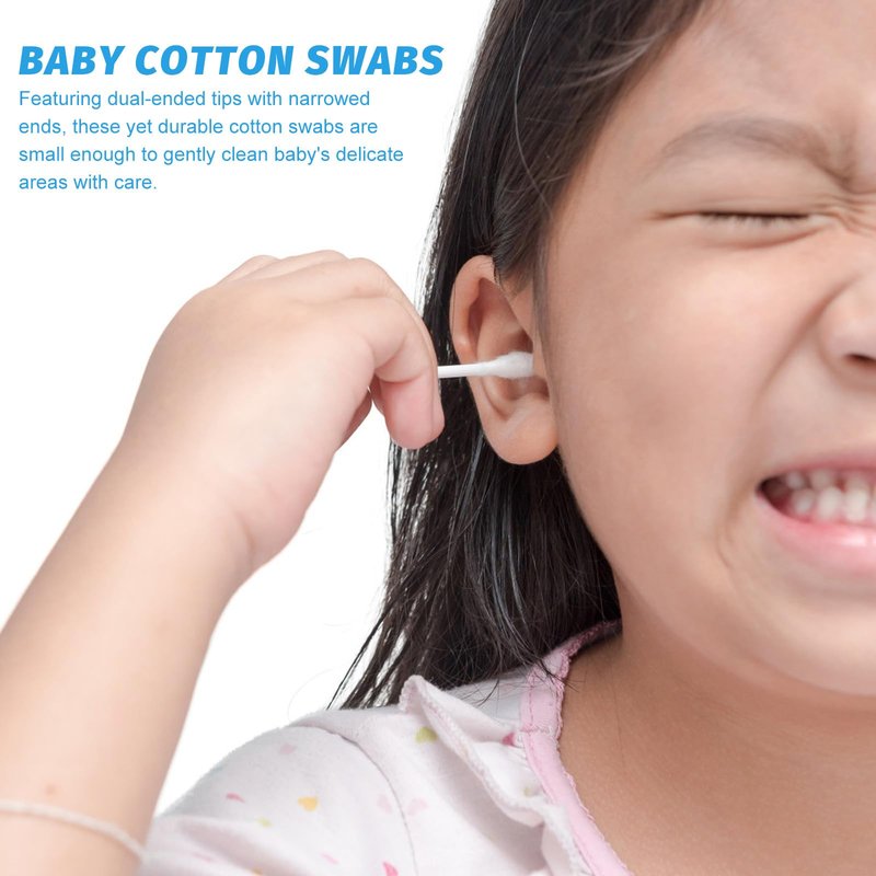 400PCS Cotton Swabs, Cotton Buds Swabs Cleaner Double Round Cotton Tip Cleaning Swabs with Paper Stick for Cleaning Ear Nose nose swabs Makeup chidren ear nose cotton sticks