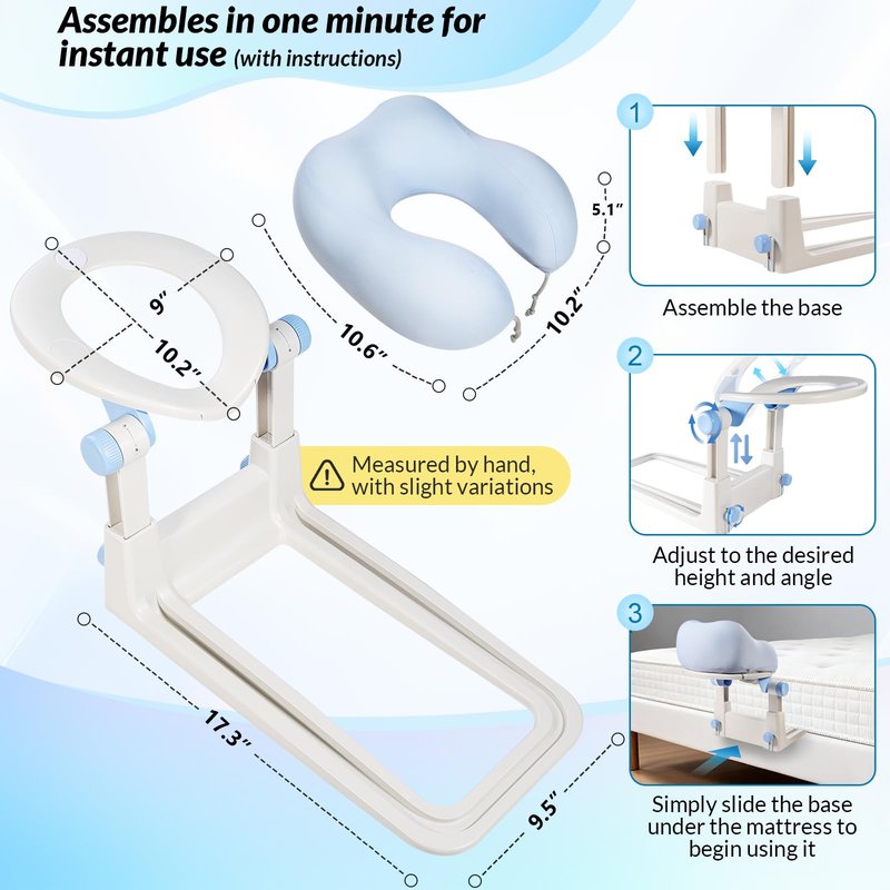 Massage Headrest for Bed, Adjustable U-Shaped Face Cradle Pillow, Portable Memory Foam Pillow for Neck Pain Relief, Ideal for Post Eye Surgery Recovery, Home Facials, Spa & Massage Table Daily Use