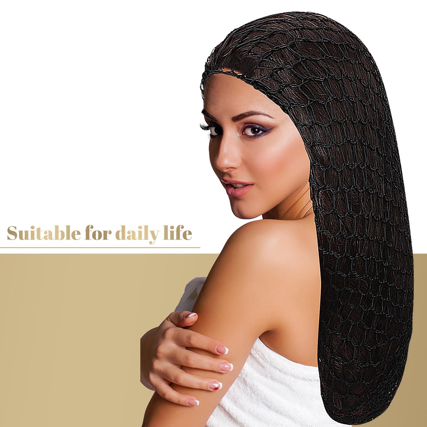 XLSXEXCL 5 Pcs Snoods for Women: Extra Large Rayon Mesh Hair Wraps, Crochet Sleep Bonnets