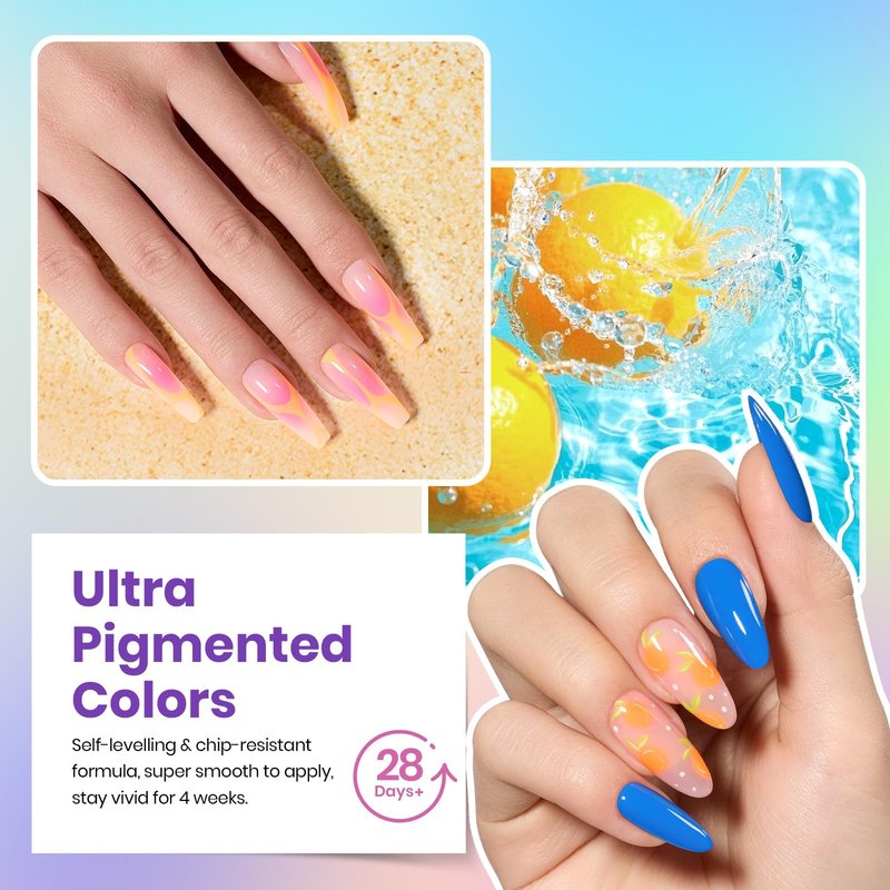 Beetles Summer Gel Nail Polish Set - Vibrarnt Holiday 55 Colors Neon Gel Polish Kit with 5 Pcs Base Glossy Matte Top Coat UV LED Soak off Nail Polish Red Brown Pink Green Blue Summer Gifts for Women