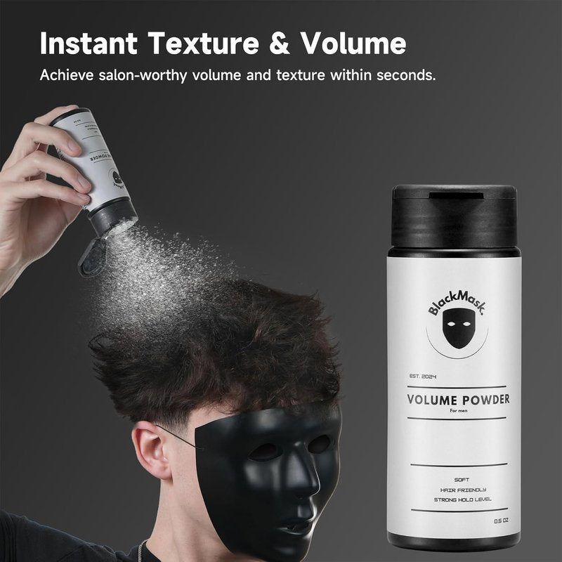 BlackMask Texture Powder for Men - Easy Application, All-Natural Ingredients, Strong Hold | Pack of 3