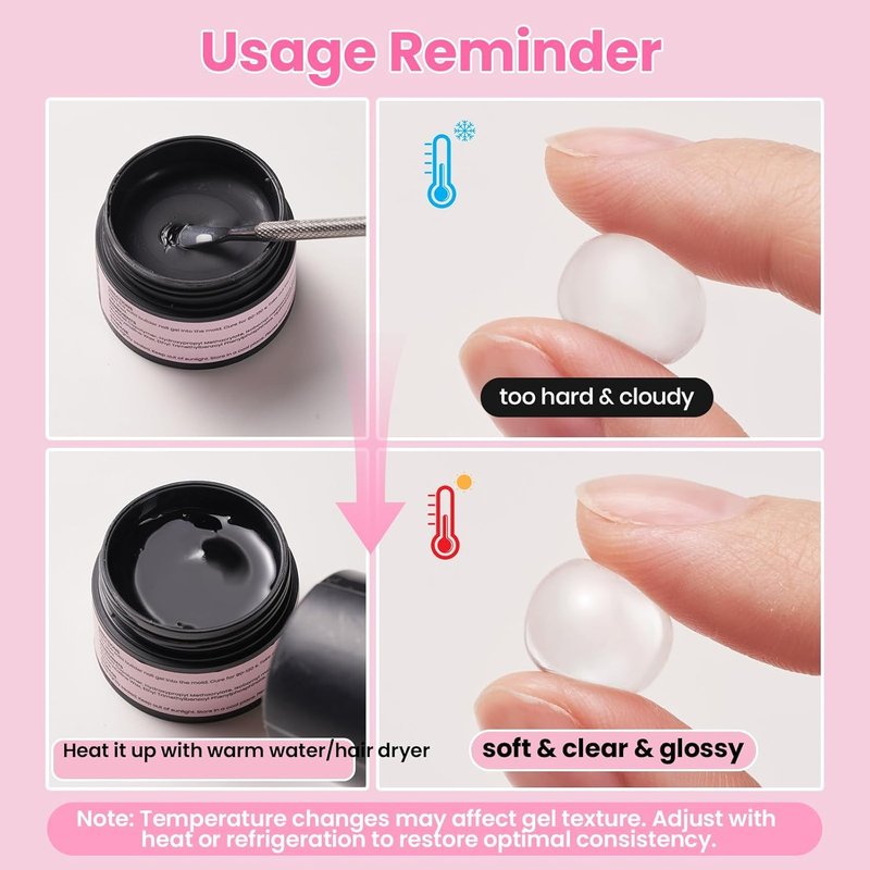 Beetles 3D Gel Nail Art Kit - 5-in-1 Non-Sticky Builder Gel with Dual-Ended Sculpting Pen | Clear & Pink