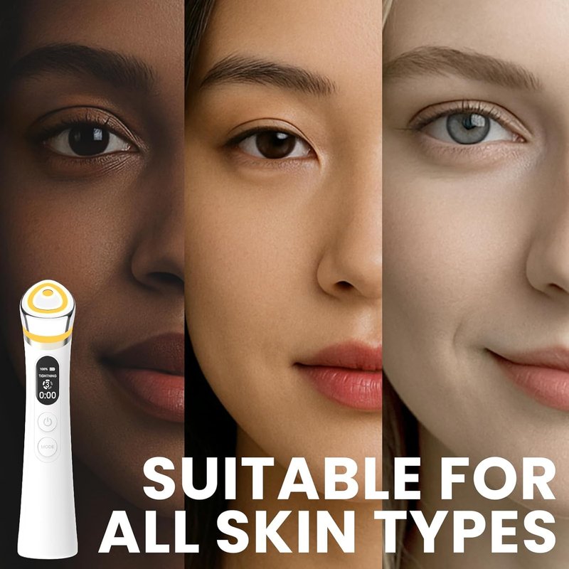 Face Lift Device - 8-in-1 Skin Tightening & Lifting Tool | LED Light Therapy for Wrinkles, Spa-Grade Facial Massager (White)