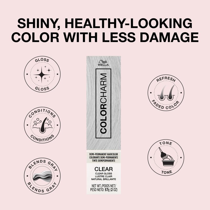 COLORCHARM Demi Permanent Hair Color | Clear Gloss for Shine Boost | Enhance, Refresh & Tone | 2 Fl Oz