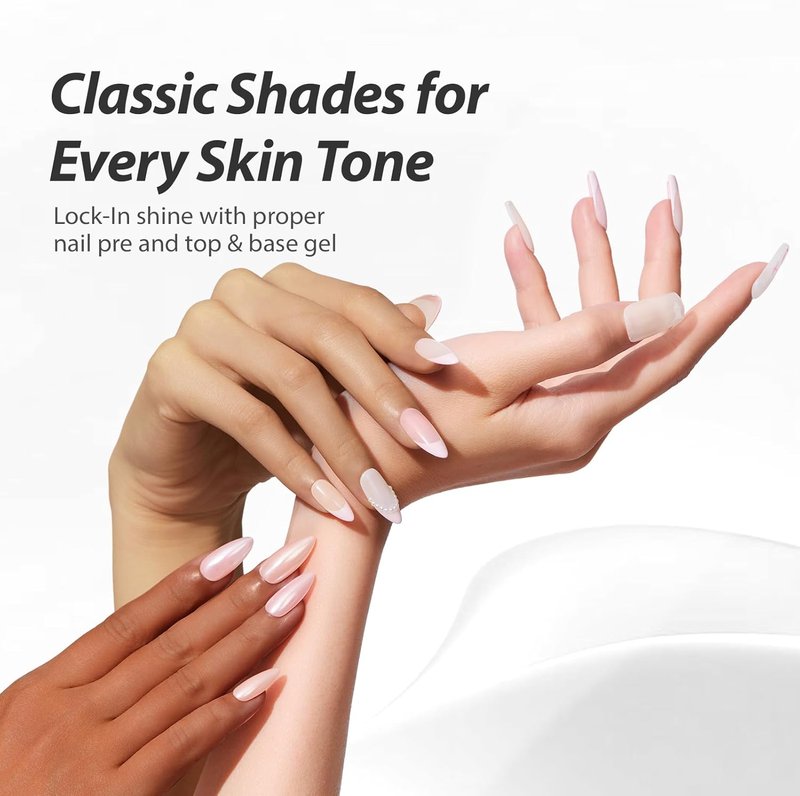 Makartt Gel Nail Polish Set - 6 Sheer Transparent Colors for Salon-Grade DIY Manicure | 15ml Each