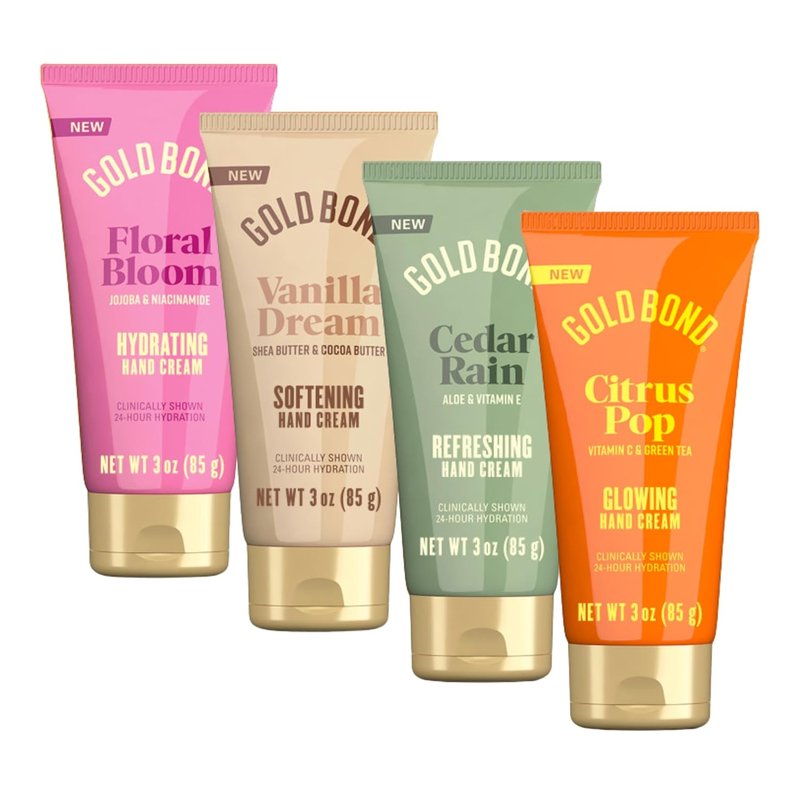 Gold Bond Hand Cream Set - Hydrating Everyday Moisturizer in Assorted Scents | 3 oz, 4 Pack