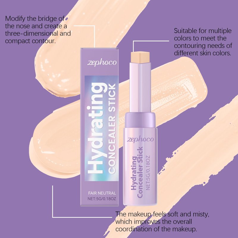 Hydrating Concealer Stick in Fair Neutral, Smooth and Long-Lasting Coverage, Enriched with Nourishing Ingredients, 0.18 oz