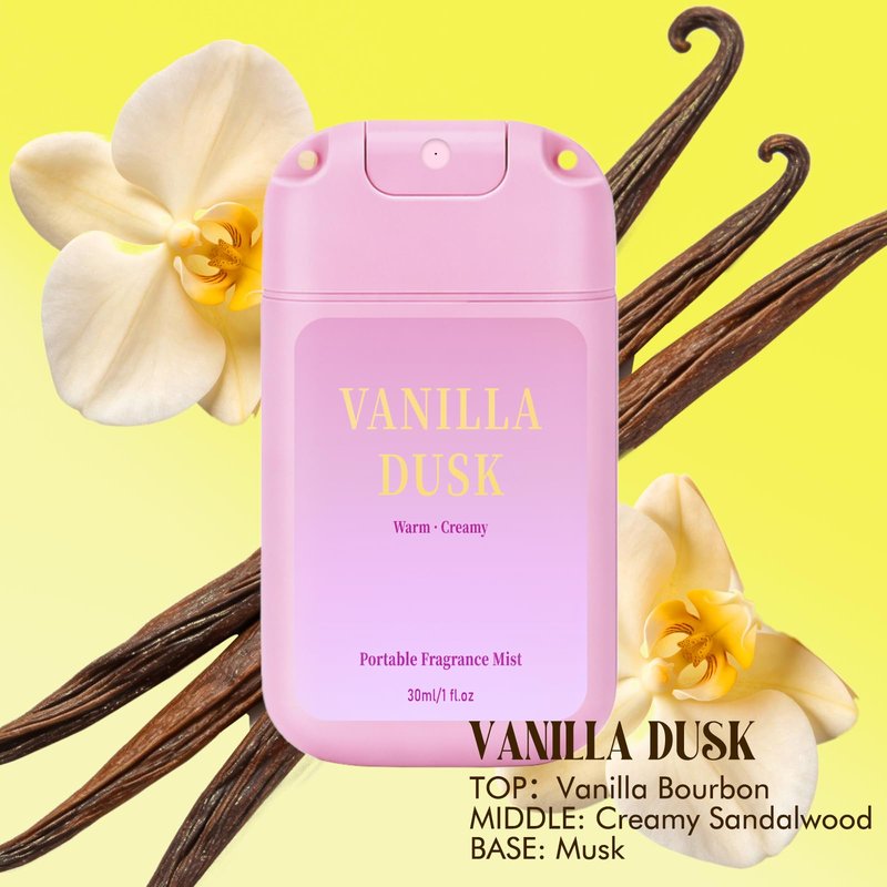 AQUA BLANCE Travel Size Body Spray for Women, Card-Style Portable Fragrance Mist with Removable Hook, 3 Pack Each 1 fl oz - Vanilla, Jasmine, Lavender