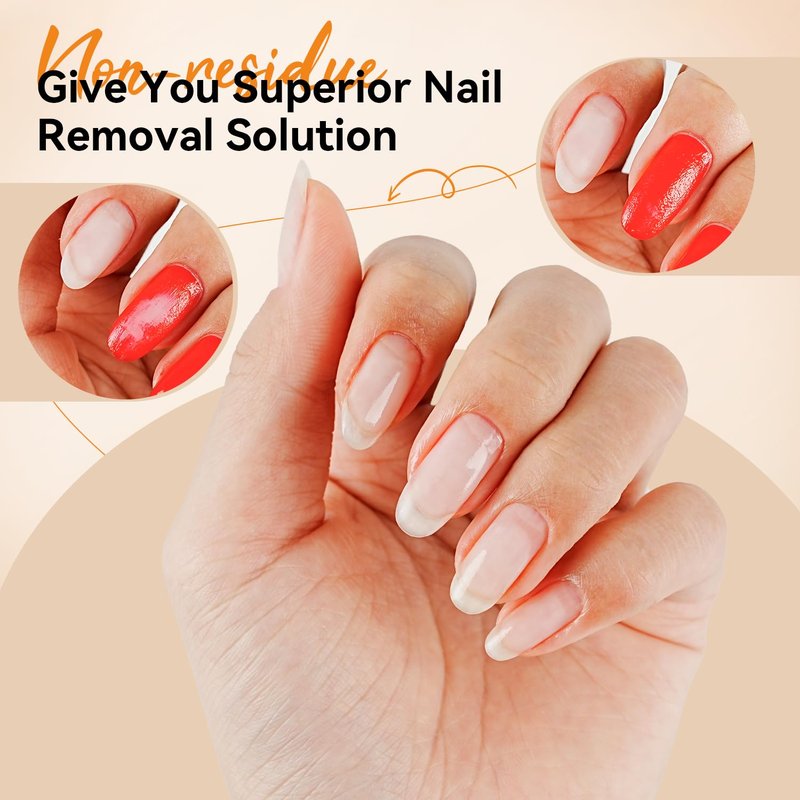 JODSONE Non-Acetone Nail Polish Remover - Gentle Formula with Vitamin E & Aloe | 6.09 Fl. Oz, Orange Scent