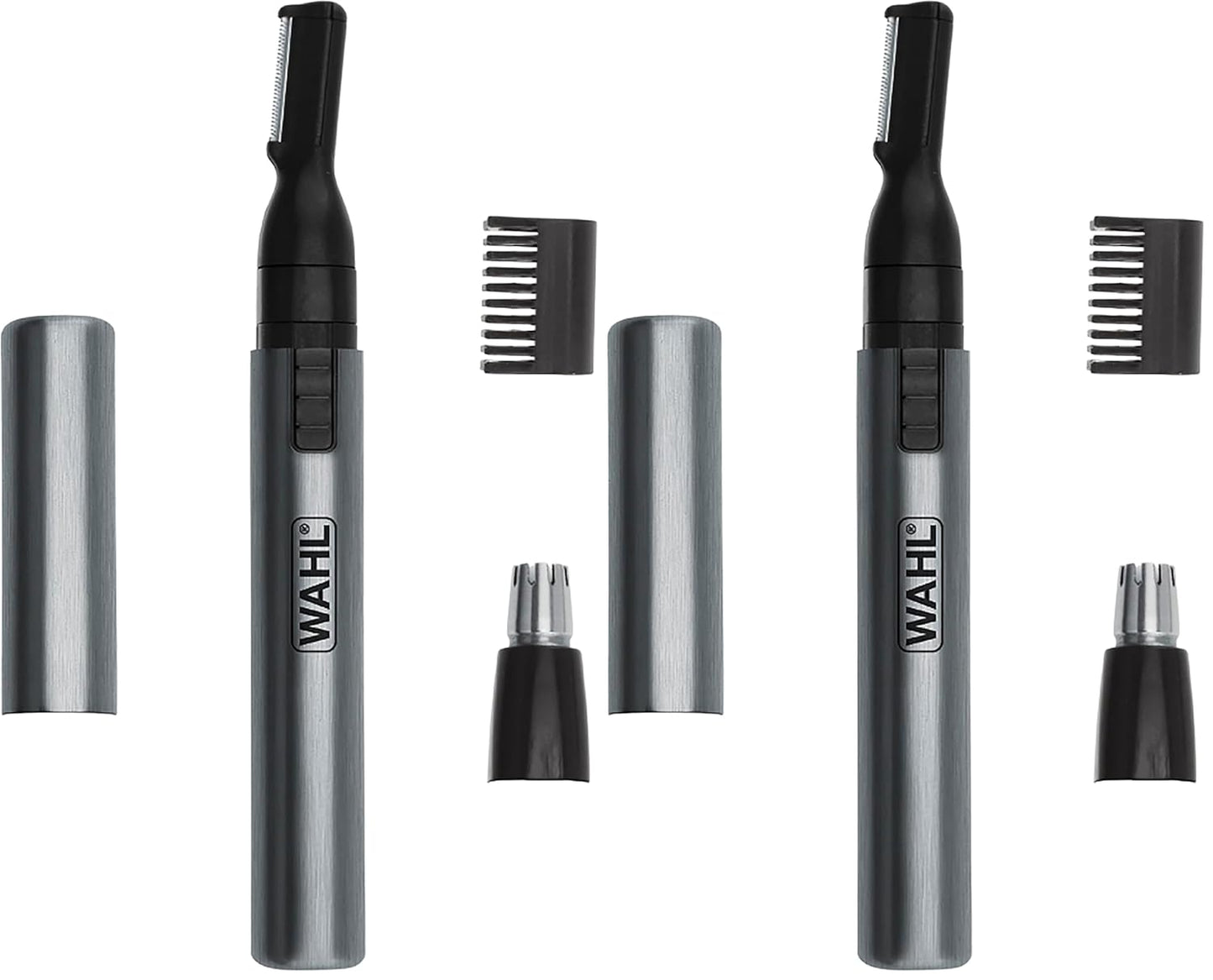 Wahl Micro Groomsman Personal Trimmer - Battery Powered Facial Detailing Tool | Rinseable & Interchangeable Heads