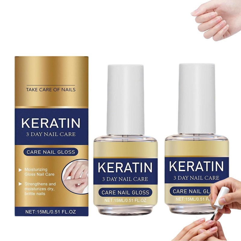 Keratin Nail Care Oil,3-Day Nail Repair, Strengthening & Repair Serum for Dry, Weak, Brittle Nails with Aloe Vera & Lavender, Fast Hydrating Moisturizer for Strong & Glossy Nails (2 Pcs)