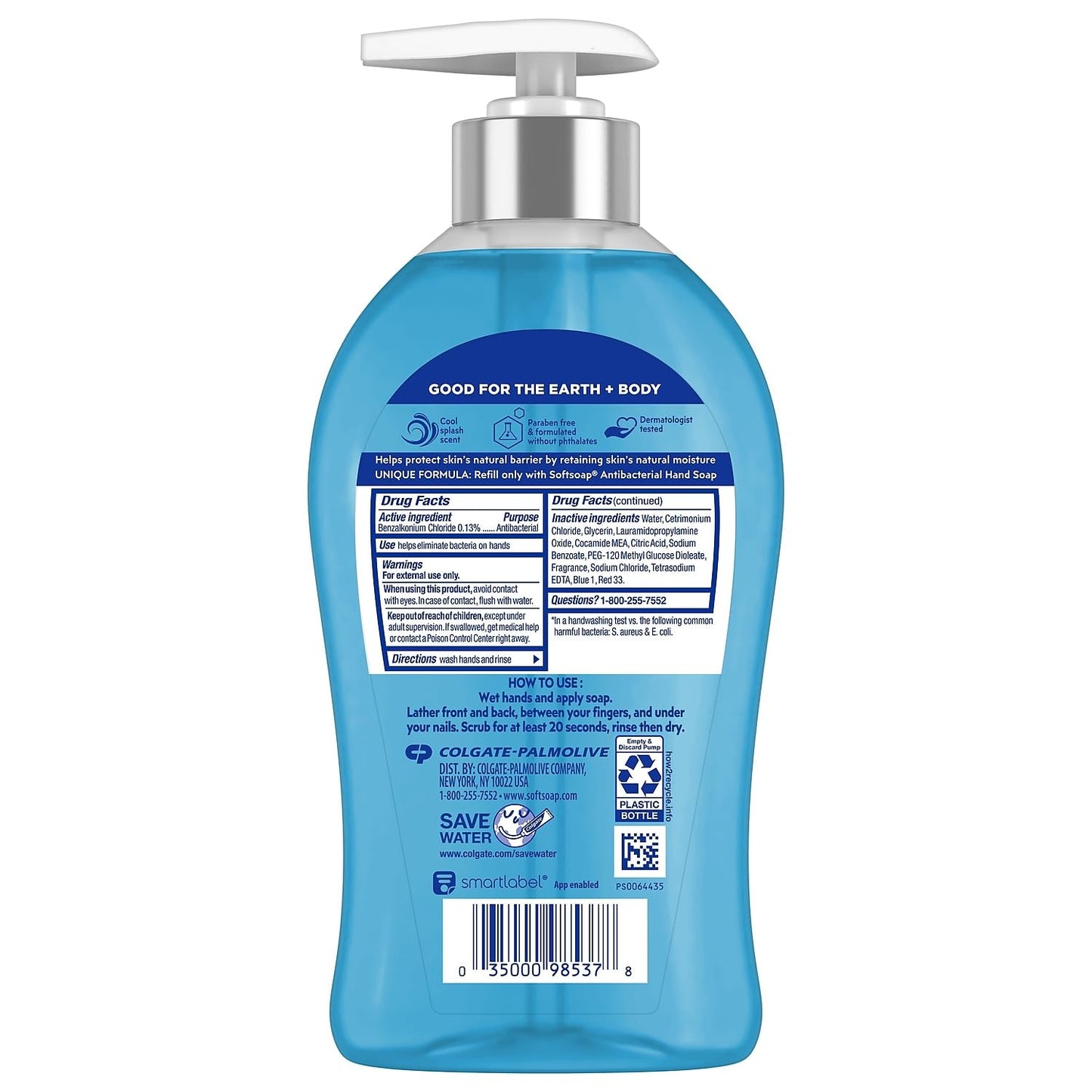 Softsoap Antibacterial Liquid Hand Soap - Clean & Protect, Cool Splash | 11.25 Fl. Oz