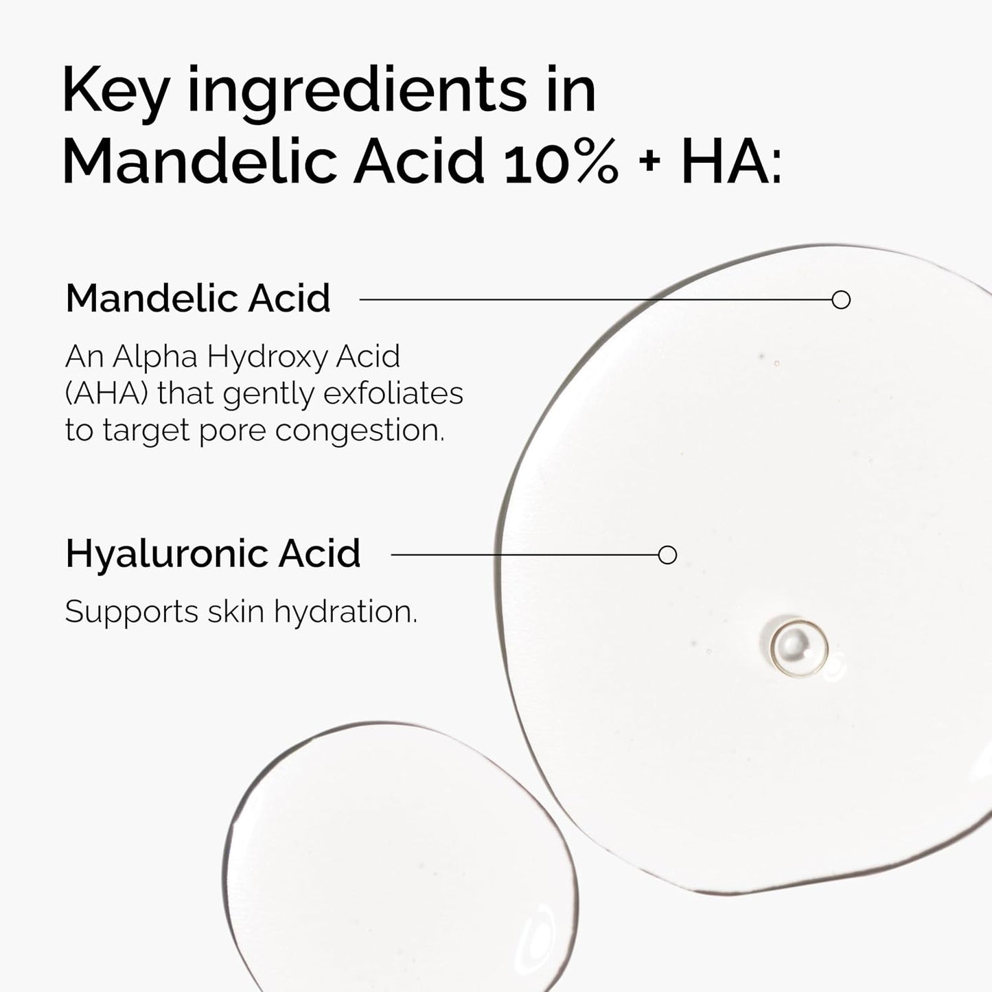 The Ordinary Mandelic Acid 10% Exfoliating Serum | Hydrating Hyaluronic Acid, 1 Fl Oz