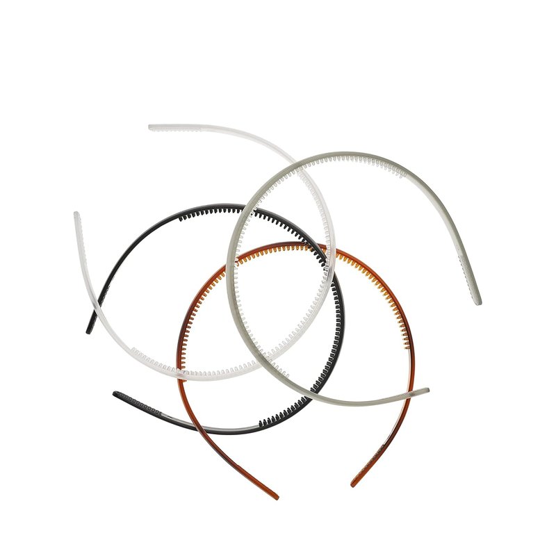 Goody Women's Classics Frost Headband Set - Clear, Grey, Tort, Black | 4 Count