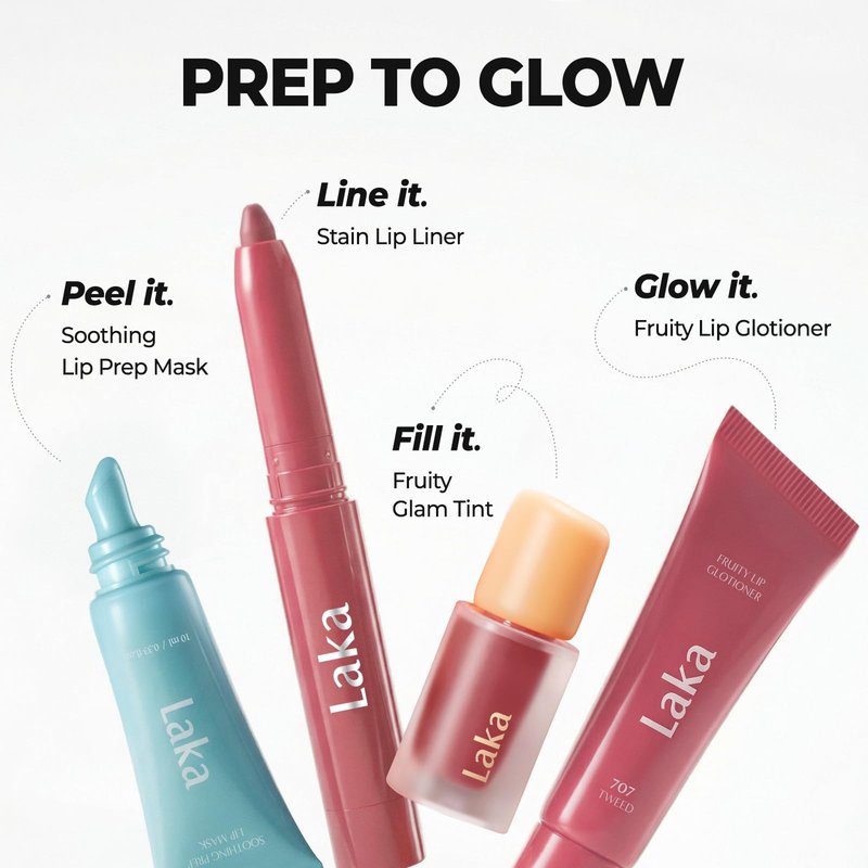 Laka Fruity Glam Lip Tint Mini, 1.9g/0.07oz, Glowing Lip Stain with Wide Color Spectrum, Hydrating & Lightweight Texture, Long-Lasting Bold Stain, Non-Sticky, Vegan, K-Beauty (#103 Humming)