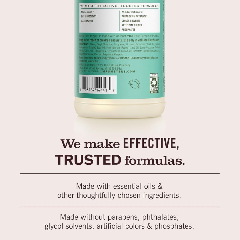 Mrs. Meyer's Clean Day All-Purpose Cleaner Spray - Basil Scent | 16 Fl. Oz for Effective Cleaning