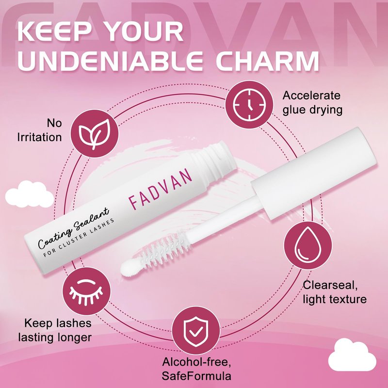 FADVAN Lash Sealant for Eyelash Extensions - Professional Overnight Sealer & DIY Coating, Long-Lasting Up to 2 Weeks Clear (5ml)