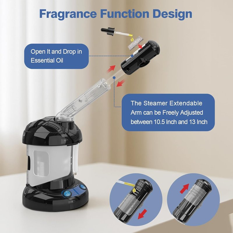 Kingsteam Hair Steamer - 2 in 1 Ozone Facial Steamer for Home & Salon Use | Personal Care Device