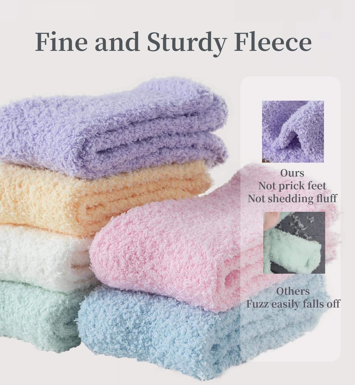 Tofox 6 Pairs Fuzzy Socks For Women Soft Home Slipper Socks Fluffy Sleeping Socks
