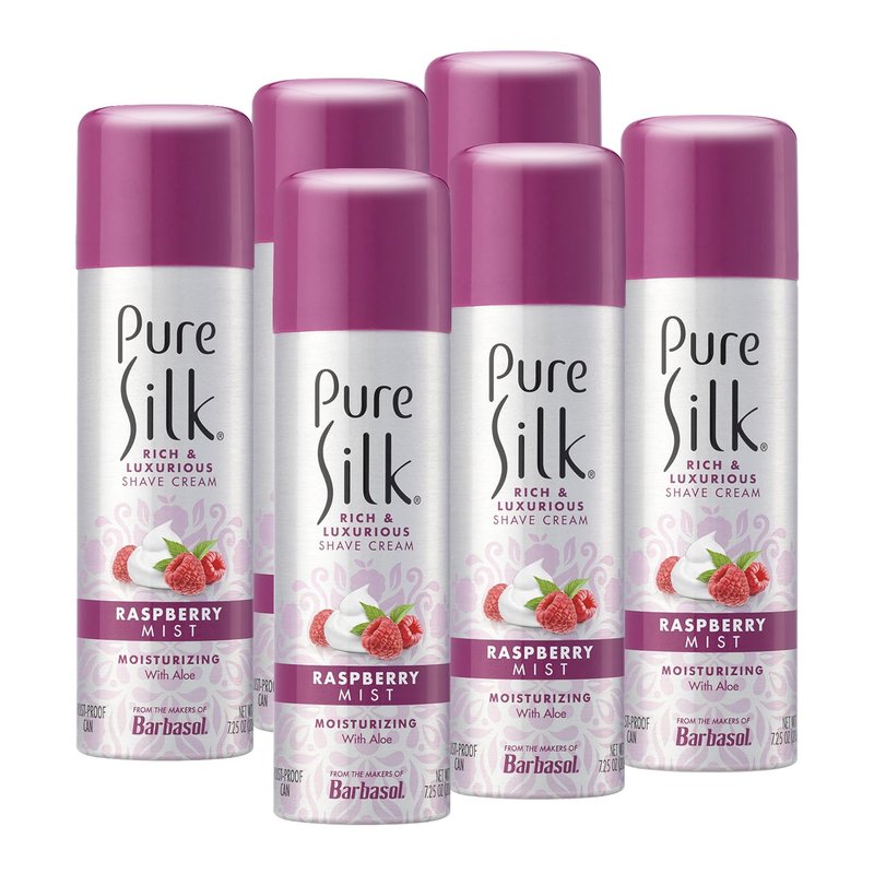Pure Silk raspberry mist Spa Therapy Shave Cream for Women, 7.25 Oz, Pack Of 6