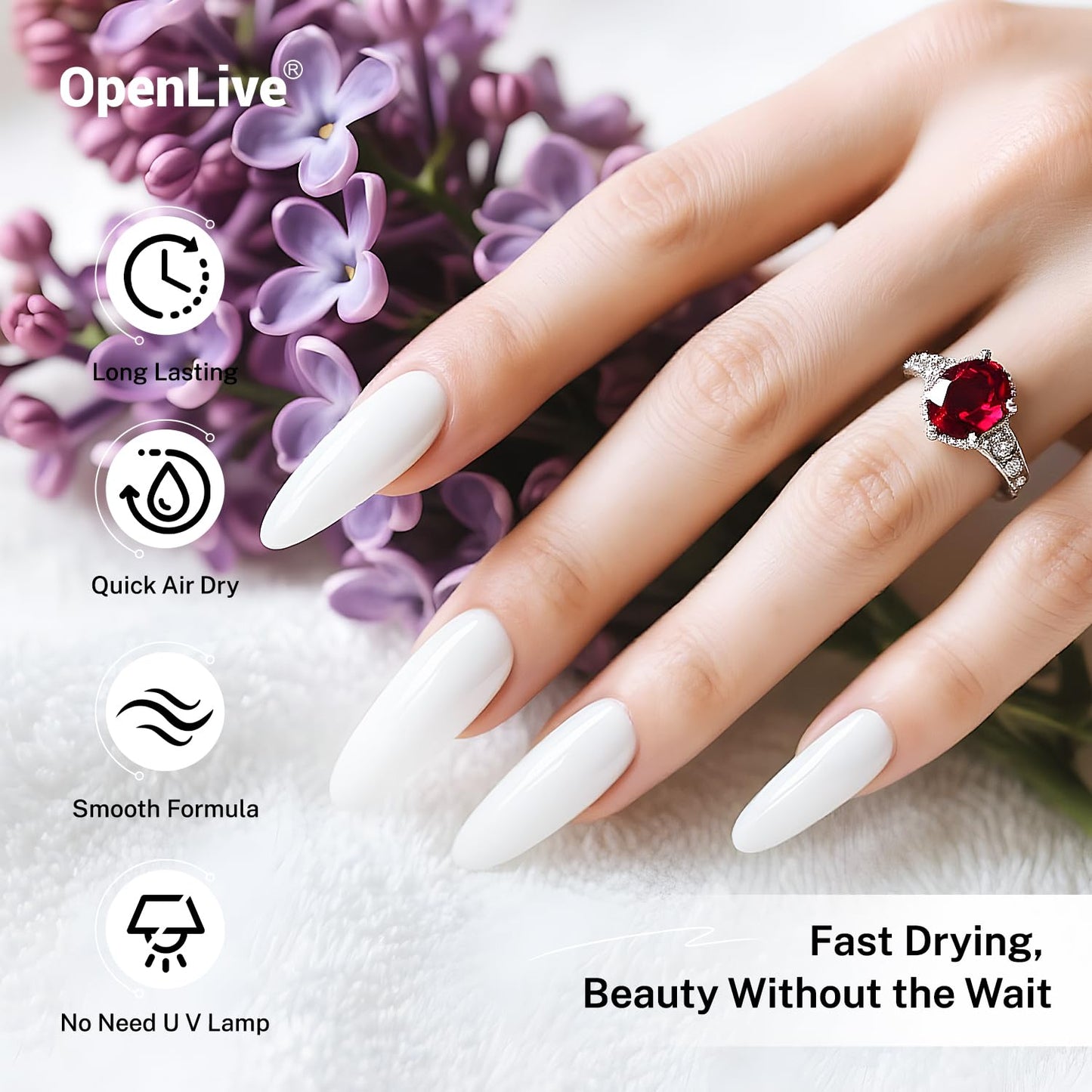 White Nail Polish - 16.5ml Quick Drying & Long Lasting Color | Perfect for DIY Home Manicure & Nail Art
