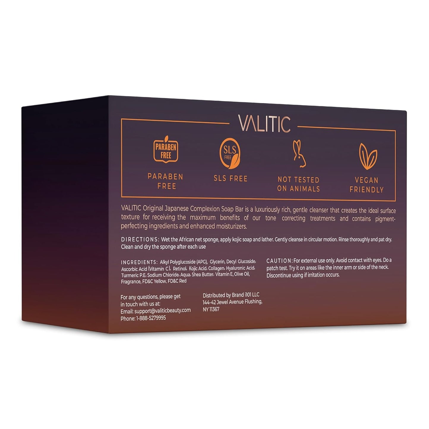 VALITIC Kojic Acid Dark Spot Remover Soap - Turmeric & Vitamin C Infused | 3 Pack with African Net