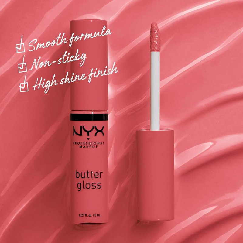 NYX PROFESSIONAL MAKEUP Butter Gloss - Non-Sticky Lip Gloss in Vibrant Sorbet Coral