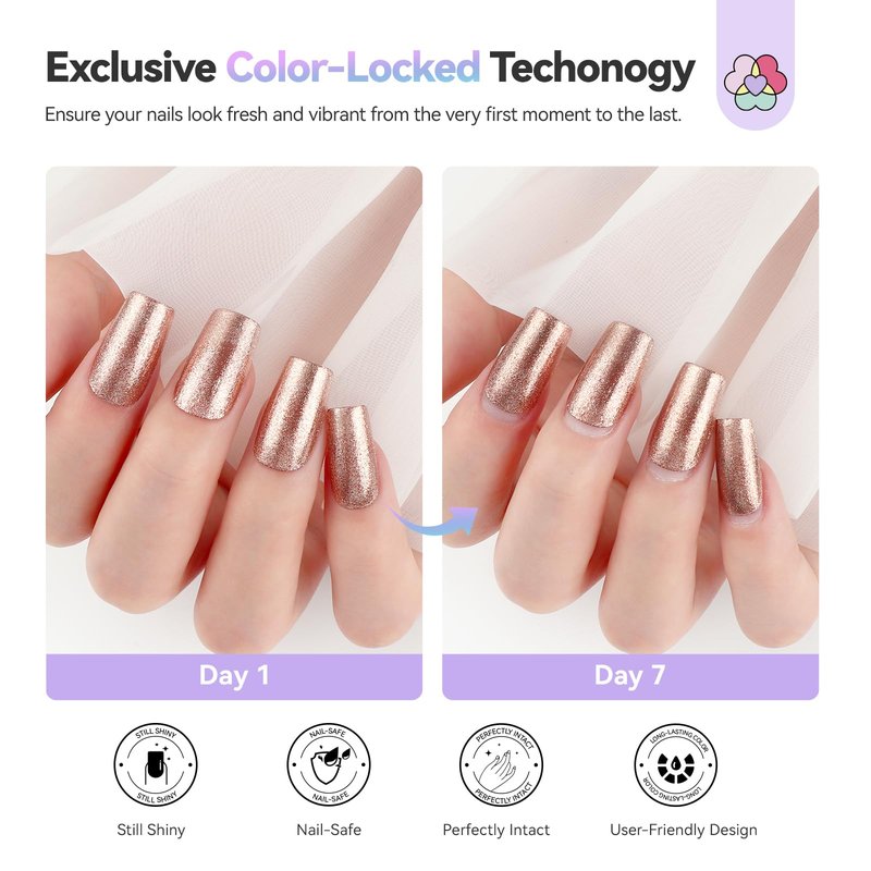 SAVILAND Color Artistry Glitter Nail Polish Set: 6pcs Holographic Diamond Sparkle Shades Fingernail Polish Non-Gel, Quick-Dry & 7 Days Nail Lacquer Kit for Women Manicures Toe Nail Art DIY Salon Home
