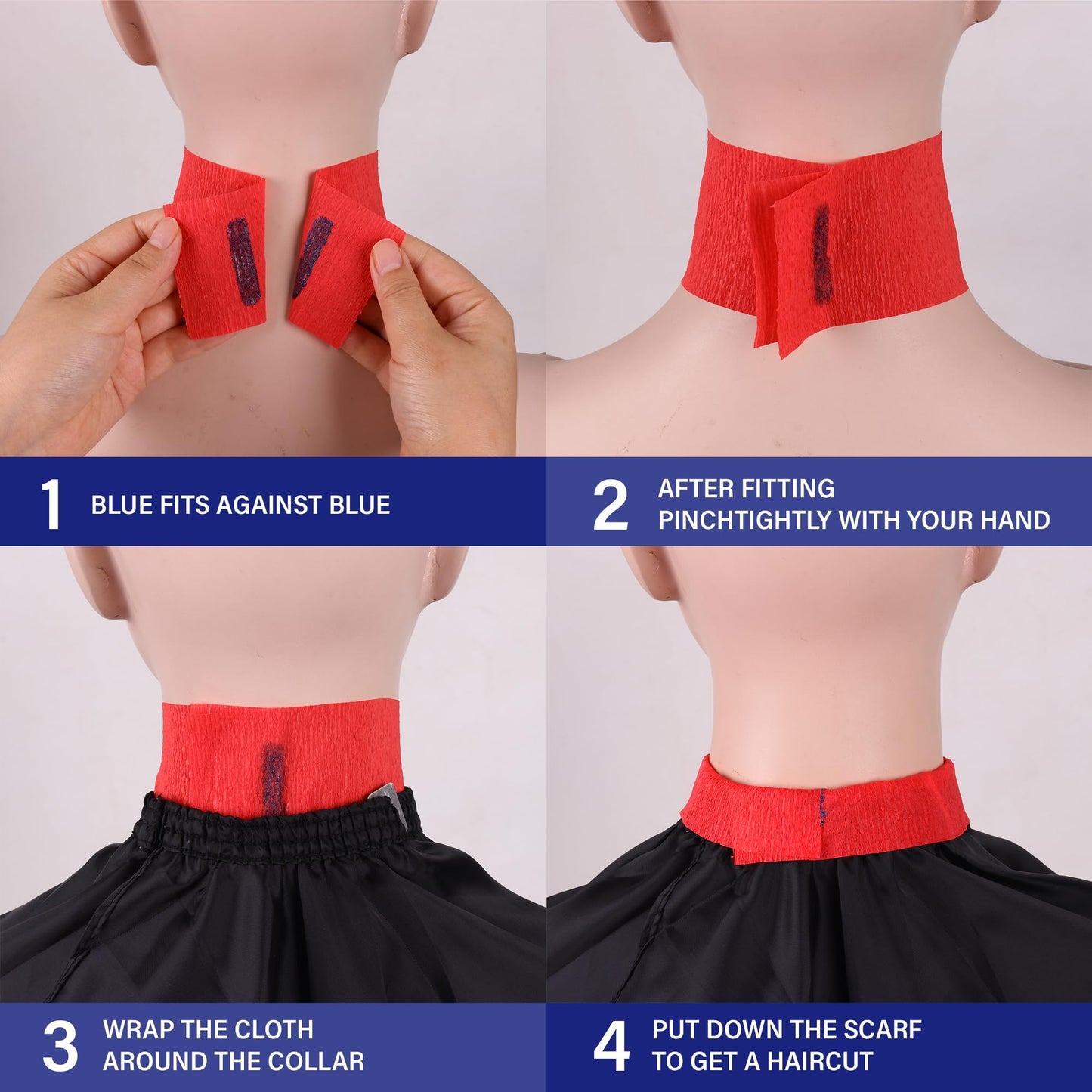 Stretchy Barber Paper Neck Strips - 5 Rolls & 500 Disposable Bands, Professional Hairdressing Accessory Tool