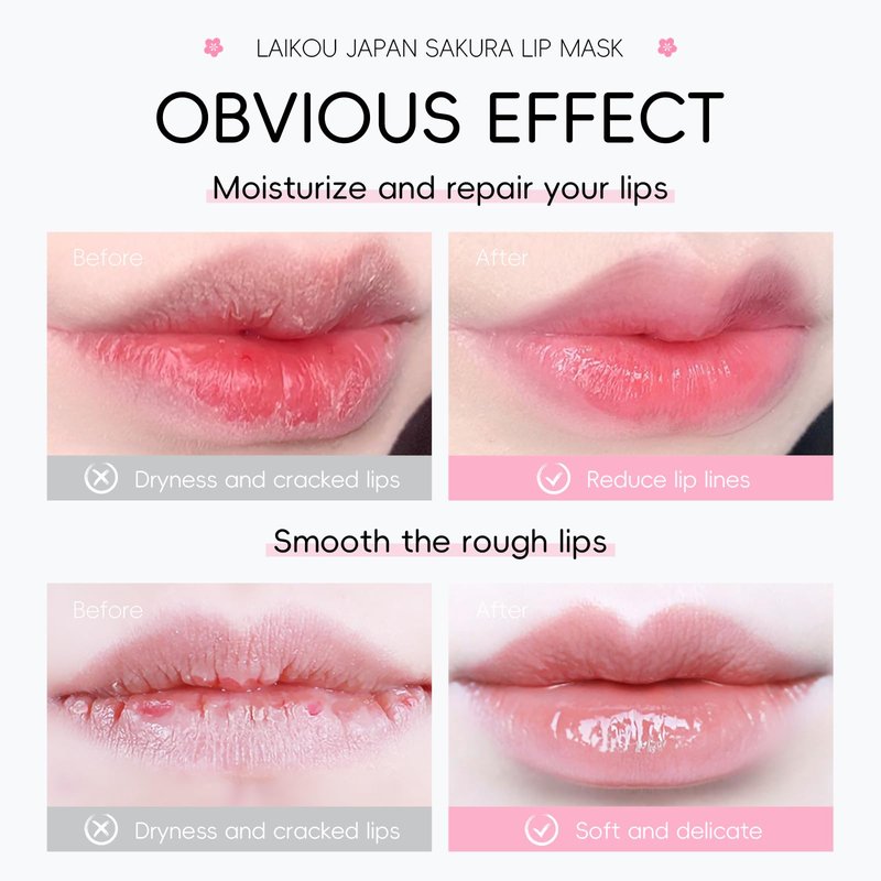 BEUKING Sakura Lip Mask Mud Overnight Anti-oxidant Day and Night Repair Sleeping Lip Balm Moisturizing Reduce Lip Line Delicate Skin for Women Prevention Dry Crack Lip Scrubs Exfoliator (15 g/0.53 oz)